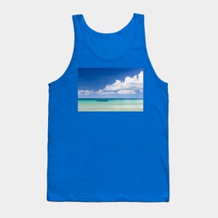 Fisher boat and calm clear turquoise water Tank Top